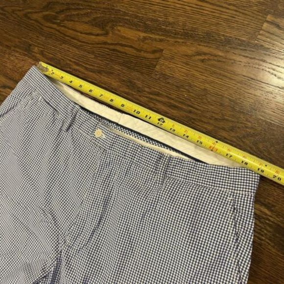 Polo Ralph Lauren Shorts Straight Fit Gingham Check Blue White 40 (measures 38) - Picture 3 of 4